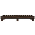 vidaXL Cadre de lit chêne marron 75x190 cm bois d'ingénierie et métal