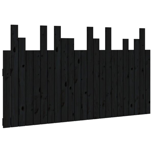 vidaXL Tête de lit murale Noir 146 5x3x80 cm Bois massif de pin