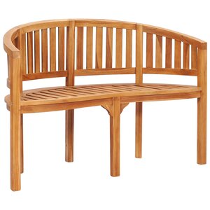 vidaXL Banc de jardin en forme de banane 120 cm Teck solide