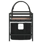 vidaXL Lit mezzanine enfants et tunnel blanc/noir 90x190 cm pin massif