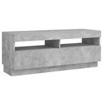 vidaXL Meuble TV avec lumières LED gris béton 100x35x40 cm