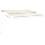 vidaXL Auvent manuel rétractable avec LED 450x300 cm Crème