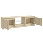 vidaXL Meuble TV avec lumières LED chêne sonoma 120x30x35 5 cm