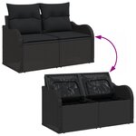 vidaXL Ensemble de canapé de jardin 8 pièces avec coussins noir poly rotin acacia