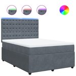 vidaXL Sommier à lattes de lit et matelas Gris foncé 160x200cm Velours