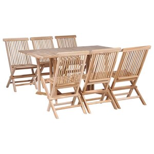 vidaXL Ensemble à manger d'extérieur pliable 7 Pièces Bois solide de teck