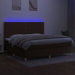 vidaXL Sommier à lattes de lit matelas et LED Marron foncé 200x200 cm