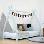 Lit tipi enfant NAKANA 90 x 160 bleu clair