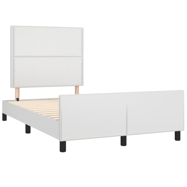 vidaXL Cadre de lit avec tête de lit blanc 120x190 cm similicuir