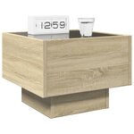 vidaXL Table de chevet avec LED infini chêne sonoma 40x40x30 cm