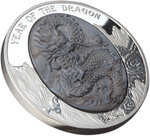 Monnaie en argent 25 dollars g 155.5 (5 oz) millésime 2024 lunar mother pearl dragon