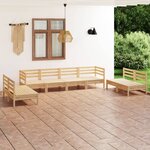 vidaXL Salon de jardin 8 Pièces Bois de pin massif