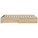 vidaXL Cadre de lit avec tiroirs chêne sonoma 120x190 cm en bois d'ingénierie