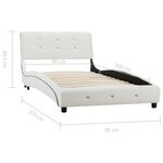 vidaXL Cadre de lit Blanc Similicuir 90x200 cm