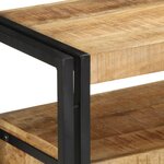 Tables d'appoint vidaXL Noires 120x33x75 cm en bois de manguier massif et métal