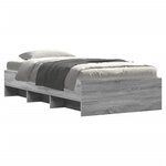 vidaXL Cadre de lit sonoma gris 90x190 cm bois d'ingénierie