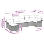 vidaXL Set de canapés de jardin 7 pièces avec coussins beige rotin poly