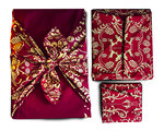 Emballage Réutilisable Furoshiki Pack Famille 3Pièces Coton : Mystérieux Rouge Bordeaux