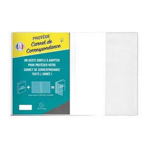 Protège carnet de correspondance 24x16cm - Transparent - Fabriqué en France