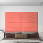 vidaXL Panneaux muraux 12 Pièces Rose 90x30 cm Velours 3 24 m²