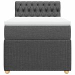vidaXL Sommier à lattes de lit et matelas Gris foncé 90x190 cm Tissu