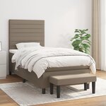 vidaXL Sommier à lattes de lit avec matelas Taupe 90x190 cm Tissu