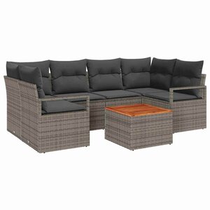 vidaXL Ensemble de canapé de jardin 7 Pièces Gris