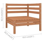 vidaXL Canapé d'angle de jardin marron miel bois de pin solide