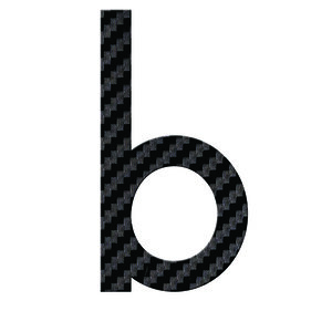 Numéro B- Numéro adhésif pour boîtes aux lettres- Vinyle épais texturé  62 mm  Carbone