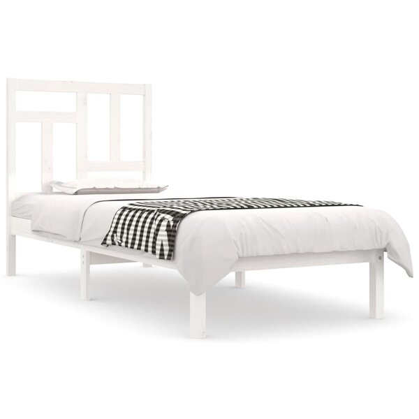 vidaXL Cadre de lit sans matelas blanc 90x190 cm bois de pin massif