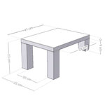 Table de chevet à fixer sur le lit - Gris et bois naturel - 43 x 32 x 41 cm