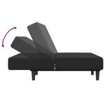 vidaXL Canapé-lit à 2 places avec repose-pied noir velours