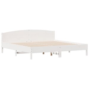 vidaXL Cadre de lit sans matelas blanc 200x200 cm bois massif de pin