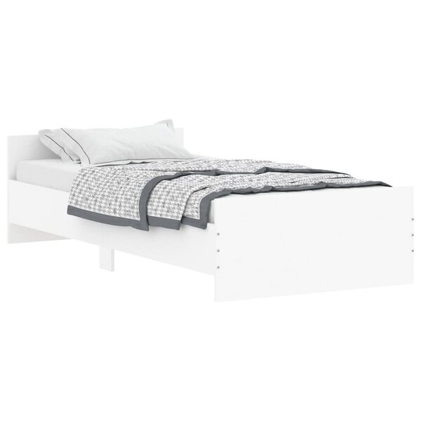 vidaXL Cadre de lit blanc 100x200 cm bois d'ingénierie
