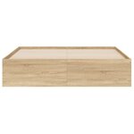 vidaXL Cadre de lit et tiroirs chêne sonoma 150x200 cm bois ingénierie