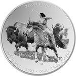 Pièce de monnaie en Argent 1 Dollar g 31.1 (1 oz) Millésime 2023 Native American Silver Dollars BISON HUNT