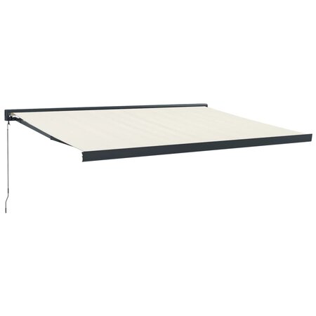 vidaXL Auvent rétractable crème 4x3 m tissu et aluminium