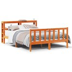 vidaXL Cadre de lit et tête de lit cire marron 150x200 cm bois de pin