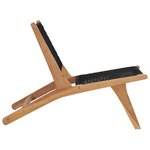 vidaXL Chaise longue avec repose-pied Bois de teck solide et corde