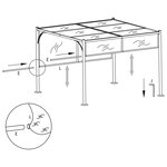 vidaXL Pergola avec toit réglable Crème Blanc 3x3 m Acier