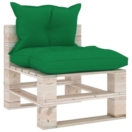 vidaXL Canapé de milieu palette de jardin avec coussins Bois de pin