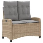 vidaXL Ensemble à manger de jardin coussins 4 Pièces beige résine tressée