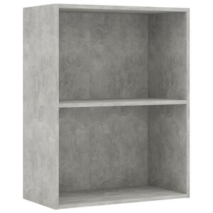 vidaXL Bibliothèque à 2 niveaux Gris béton 60x30x76 5 cm Aggloméré