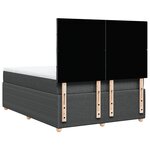 vidaXL Sommier à lattes de lit avec matelas Gris foncé 140x190cm Tissu