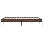 vidaXL Cadre de lit chêne marron 135x190 cm bois d'ingénierie et métal