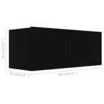 vidaXL Ensemble de meuble TV 2 Pièces Noir Bois d'ingénierie