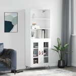 vidaXL Buffet haut Blanc 69 5x34x180 cm Bois d'ingénierie
