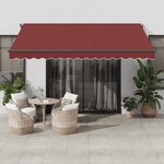 vidaXL Auvent rétractable automatique avec LED bordeaux 400x350 cm