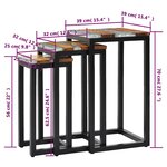 vidaXL Tables gigognes 3 Pièces Bois de teck massif et polyrésine
