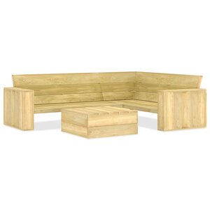 vidaXL Salon de jardin 2 Pièces Bois de pin imprégné